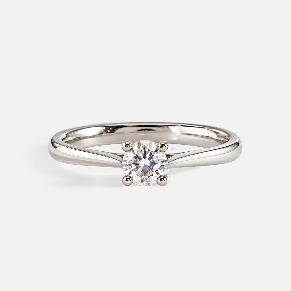 Classic Platinum 0.50ct Round Brilliant Diamond Four Claw Solitaire Ring