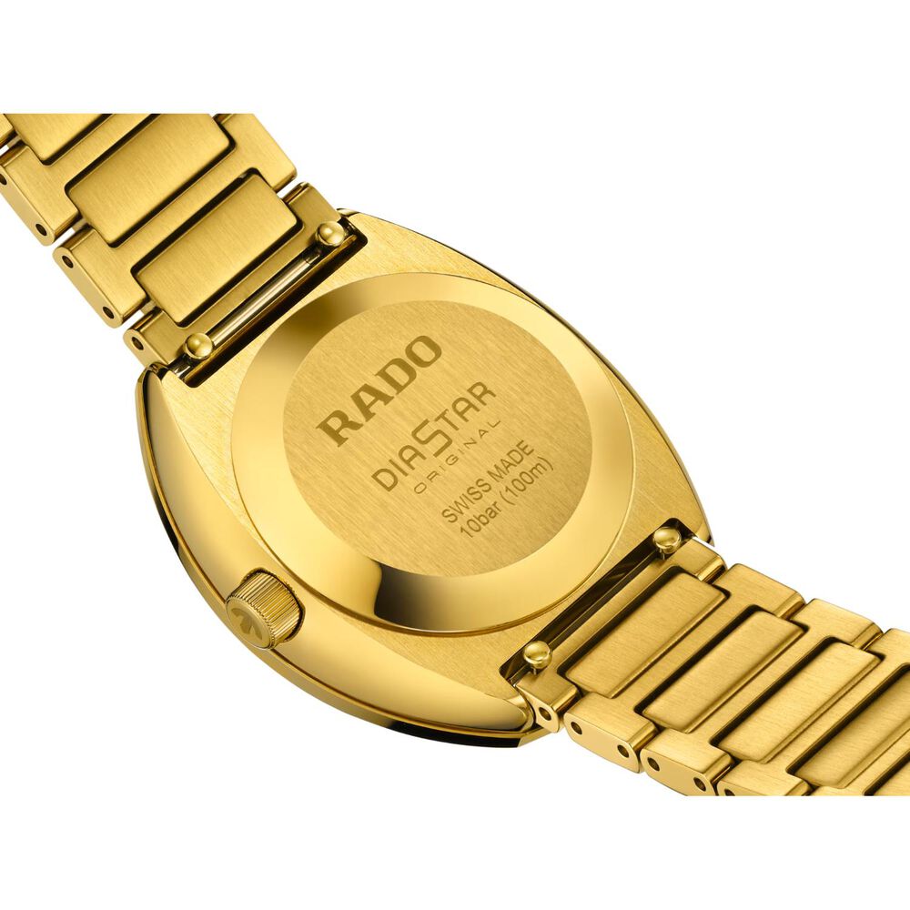 Rado DiaStar Original Automatic 30mm Yellow Gold Dial PVD Stainless Steel Bracelet Watch