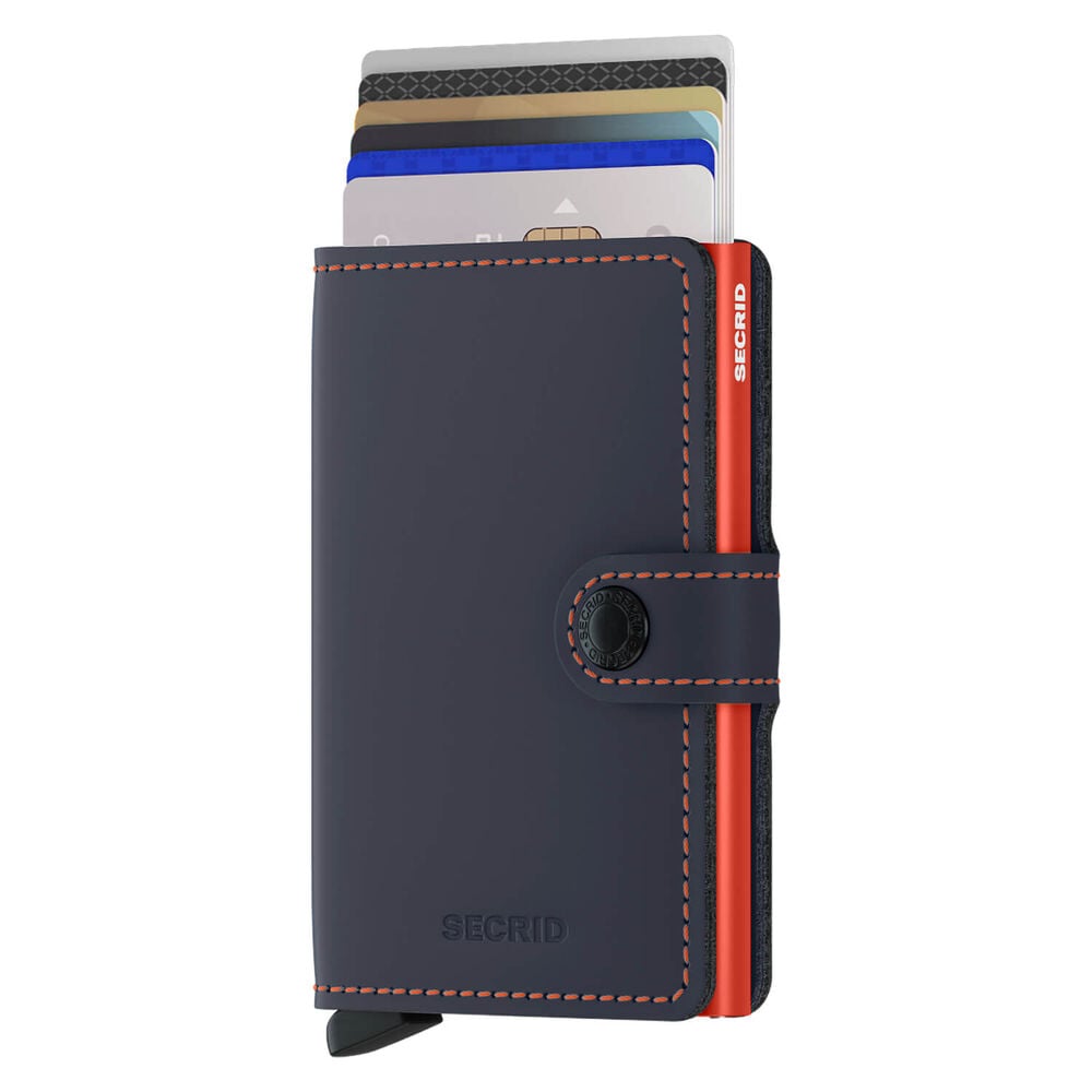 Secrid Matte Nightblue and Orange Miniwallet