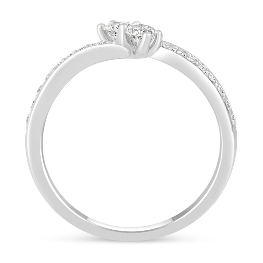 9ct White Gold 0.50 Carat Diamond Twist Ring image number 2