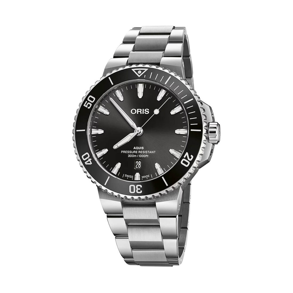 Oris Aquis Date 43.5mm Black Dial Stainless Steel Bracelet Watch