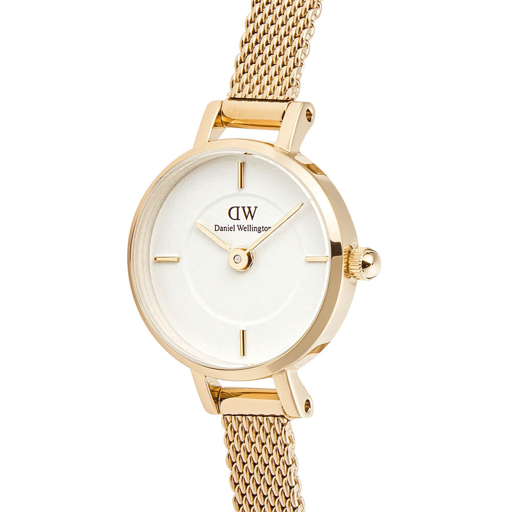 Daniel Wellington Petite Mini Evergold 19mm White Dial Gold Plated Steel Bracelet Watch image number 1