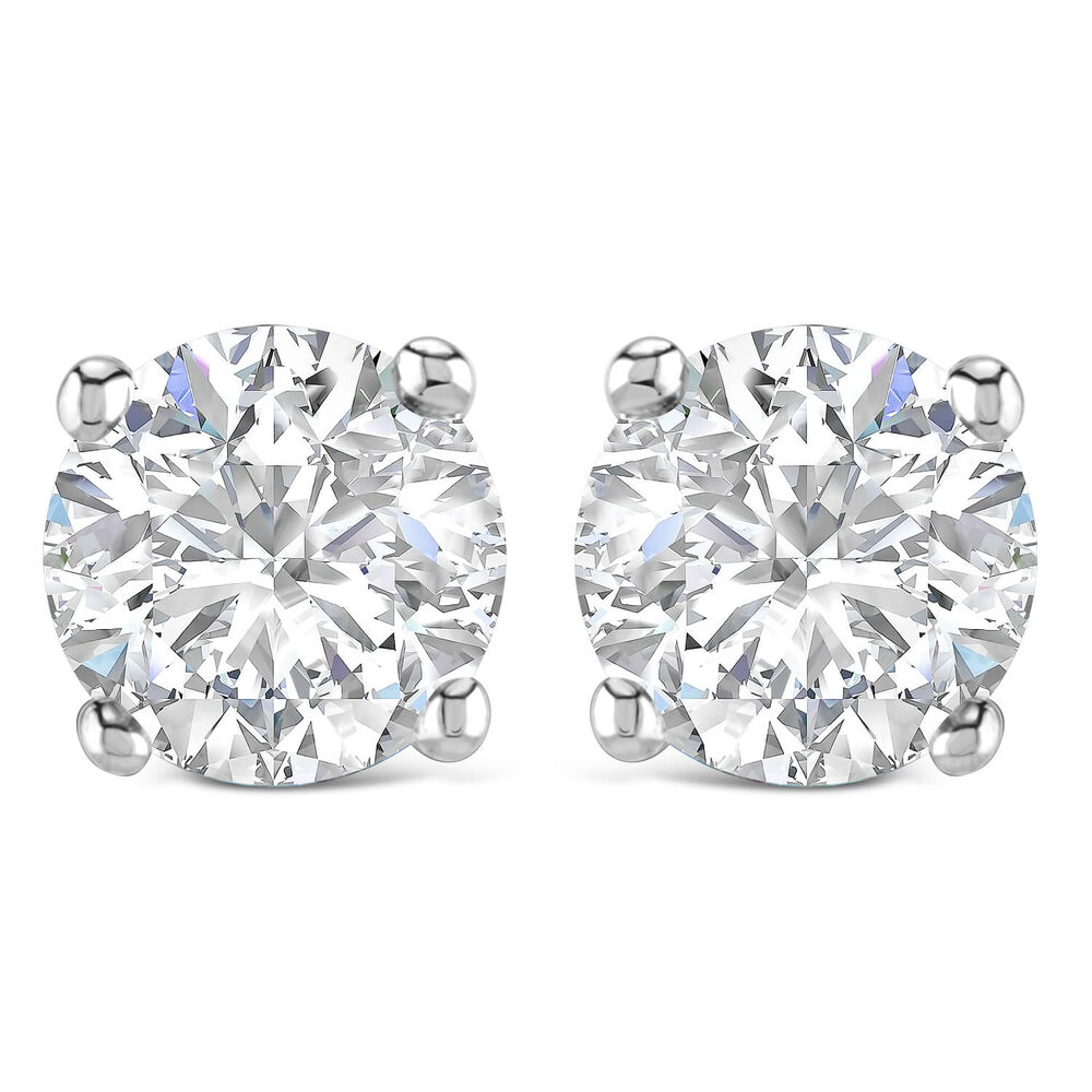 18ct White Gold Diamond Stud Earrings