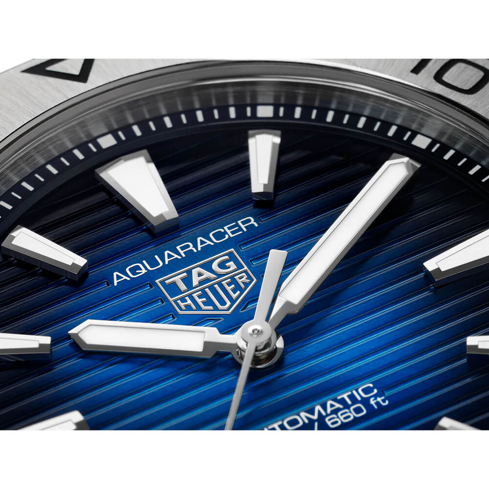 TAG Heuer Aquaracer Professional 200 Date 40mm Blue Smokey Dial Steel Bracelet Watch image number 6