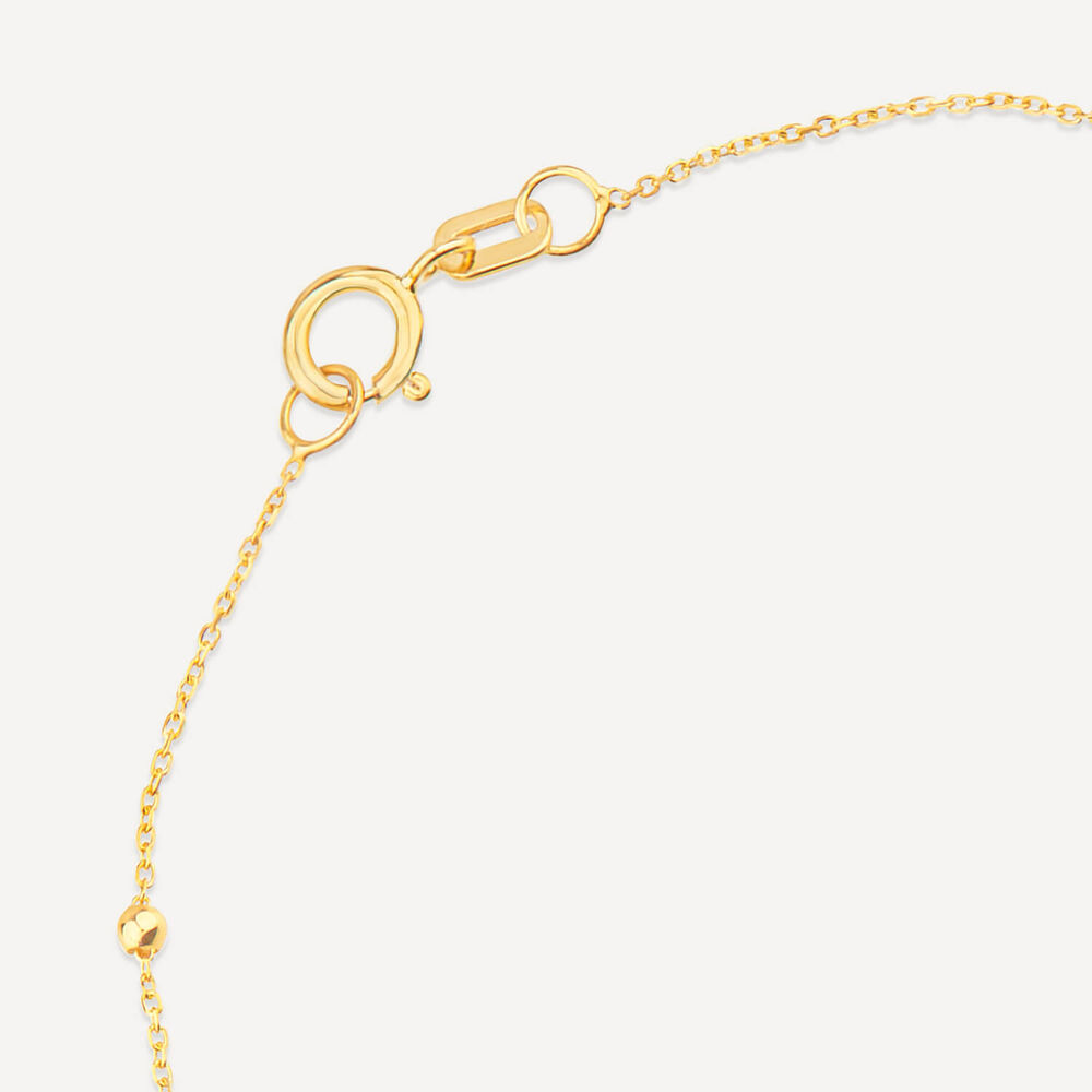9ct Yellow Gold Textured Round Disc Bead Chain Bracelet image number 4