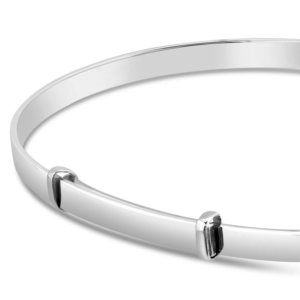 Little Treasure Sterling Silver Cubic Zirconia Open Star Bangle image number 2