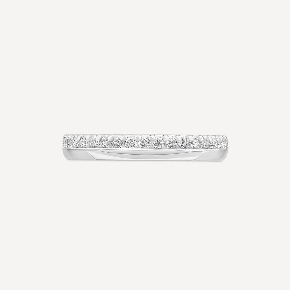 18ct White Gold 3mm 0.20ct Diamond Offset Wedding Ring- (Special Order)