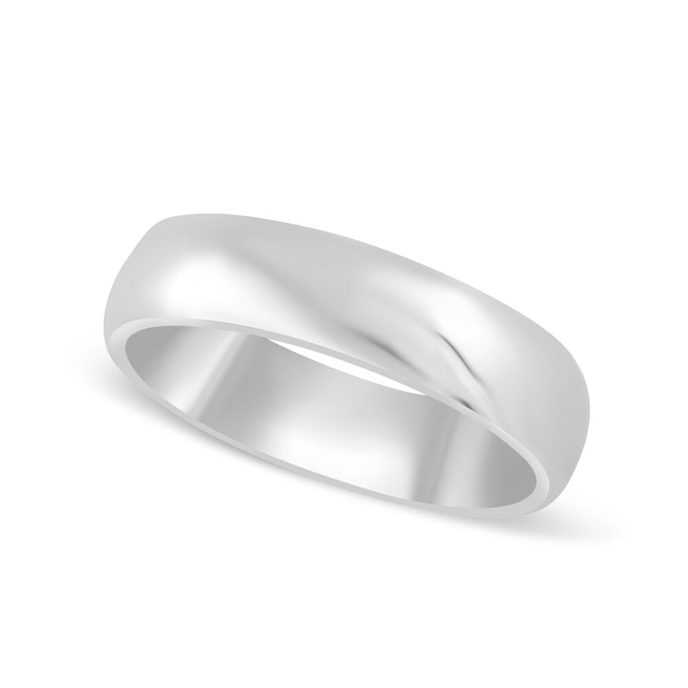 9ct White Gold 5mm Men's Wedding Ring image number 0