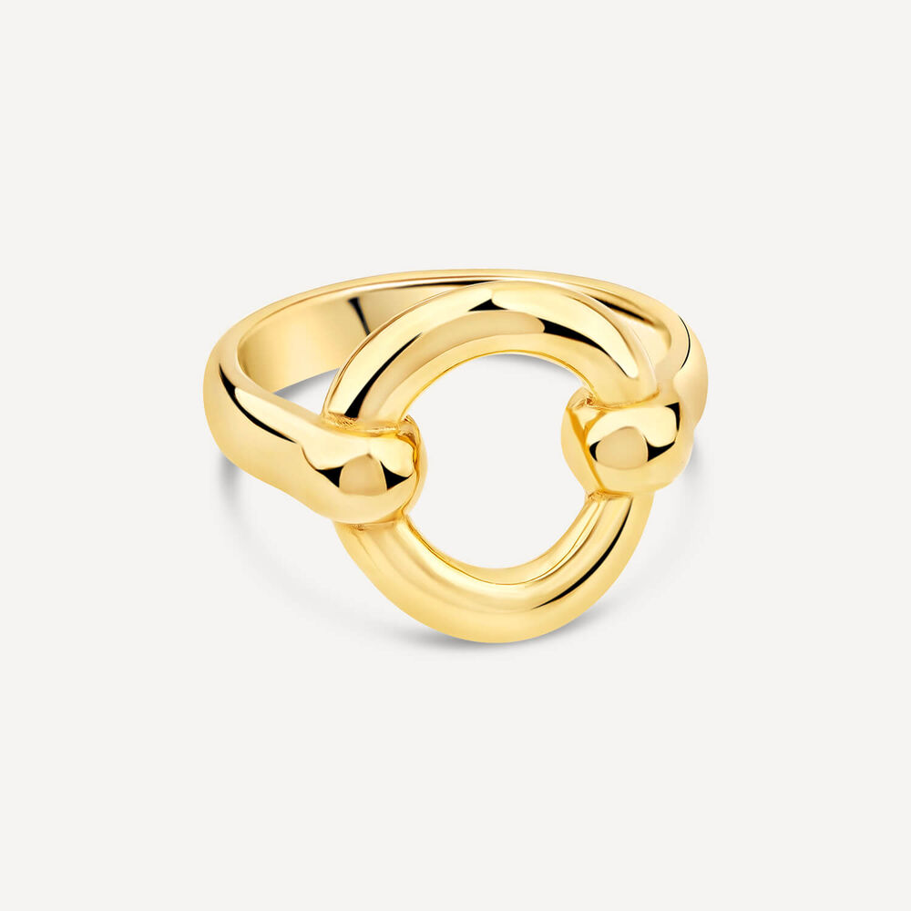 Yellow Gold Plated Sterling Silver Open Circle Ring image number 2