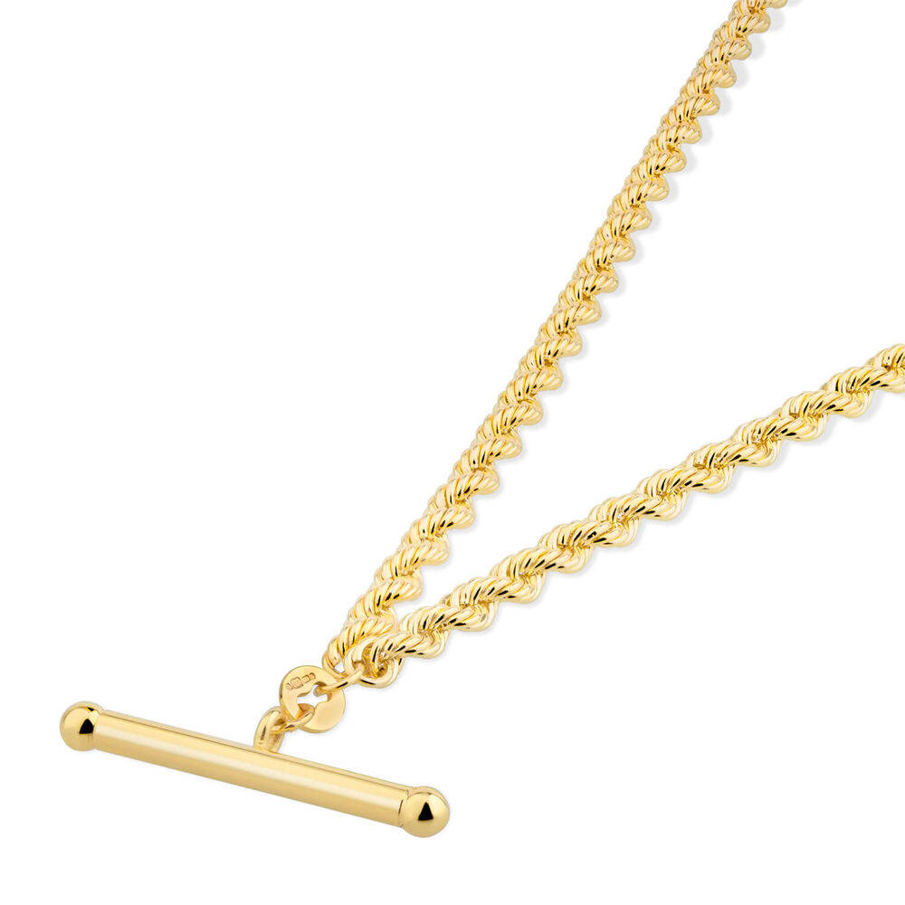 9ct Yellow Gold Rope Albert T-Bar Necklet