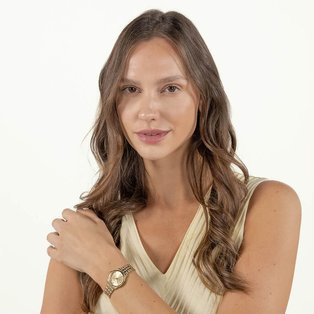 BOSS Graceful Mina 25mm Gold Dial Gold Tone Stainless Steel Bracelet Watch image number 4