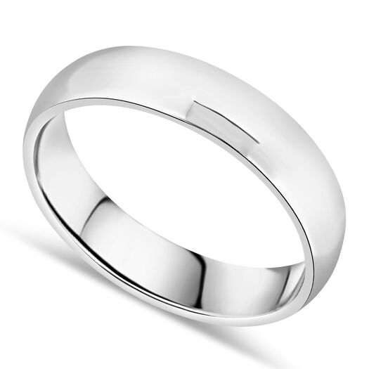 Sterling Silver Gents 5mm Polished Domed Band Ring