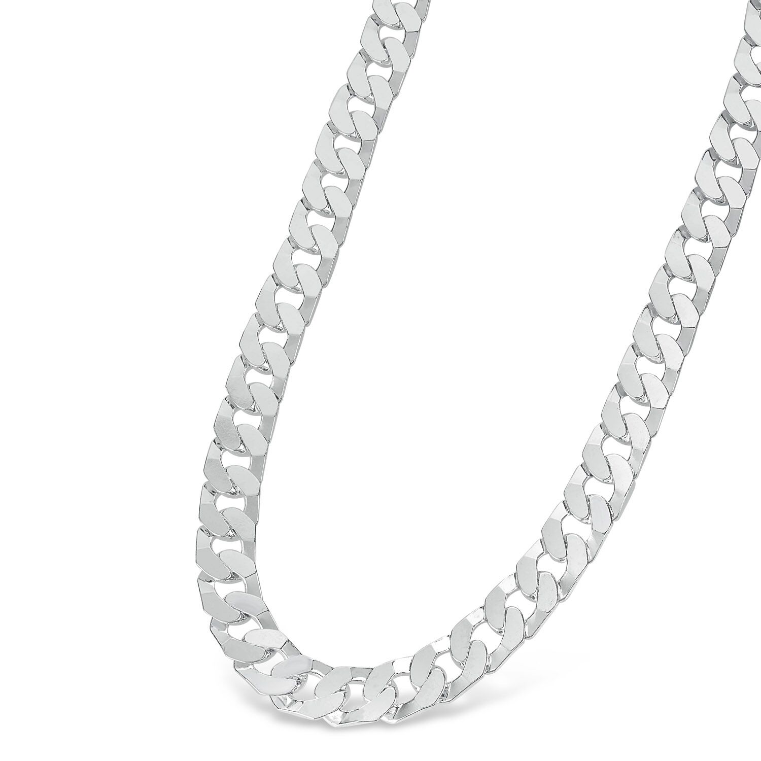 Sterling Silver Flat Square Curbed Men 