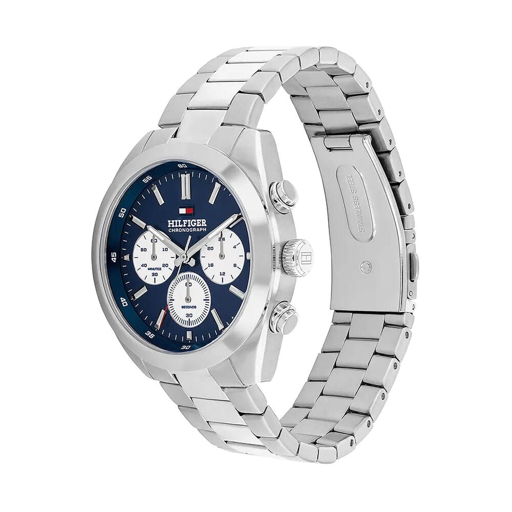 Tommy Hilfiger Hudson 40mm Blue Dial Steel Case Bracelet Watch