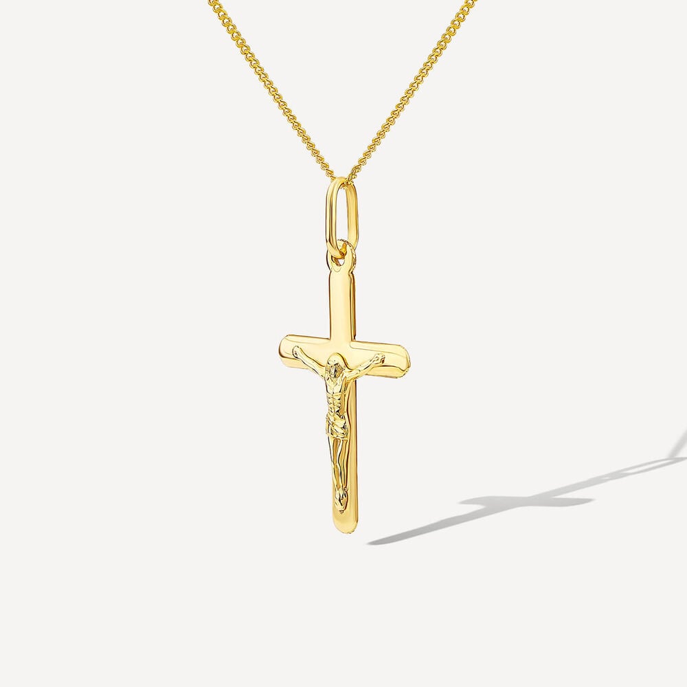 9ct Yellow Gold Crucifix Pendant