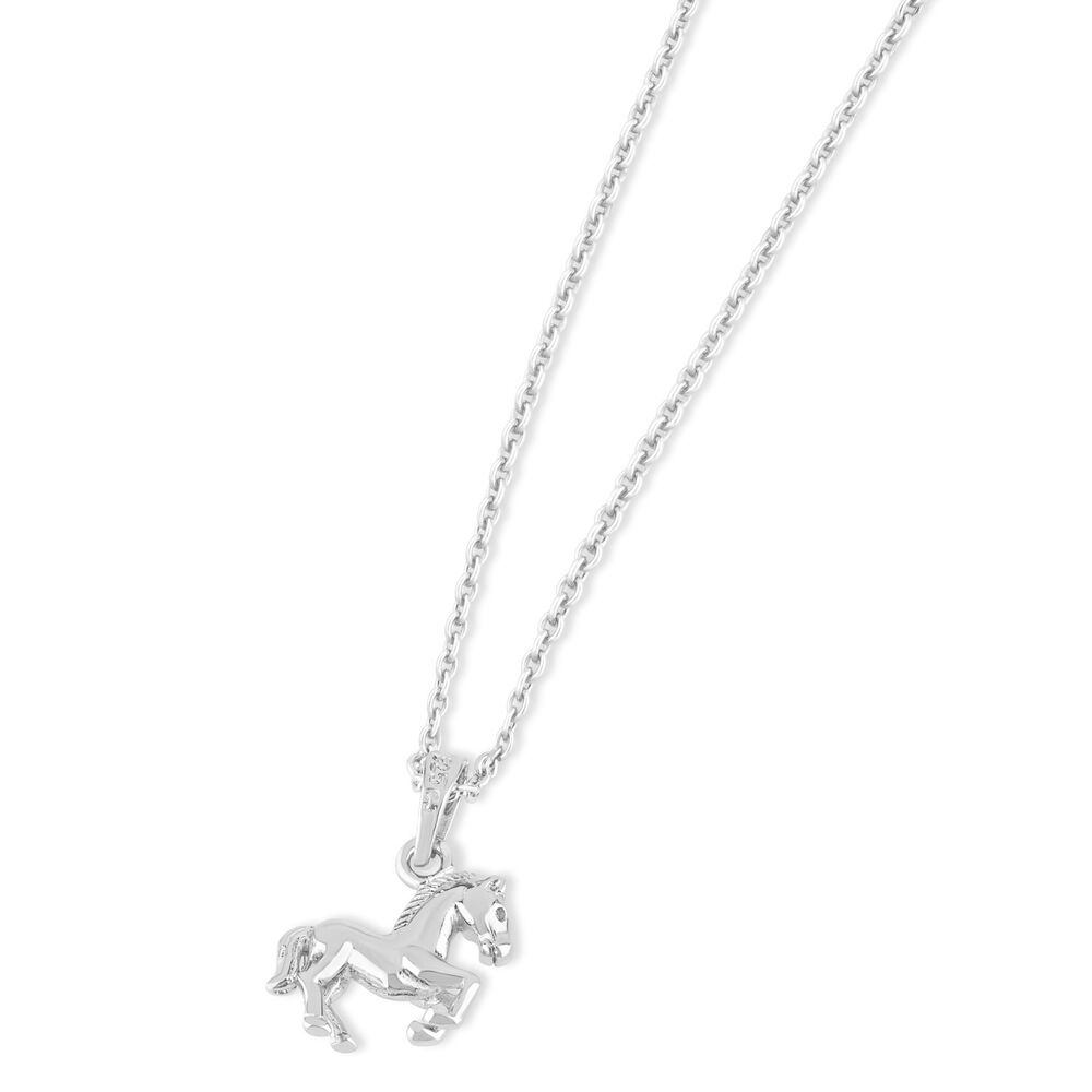 Little Treasure Sterling Silver Horse Pendant (Chain Included) image number 1