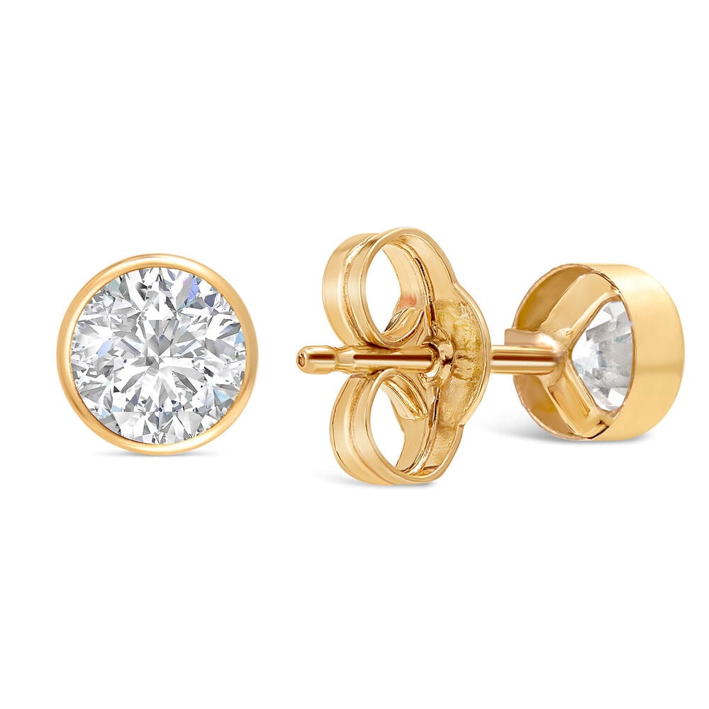9ct Gold Cubic Zirconia Stud Earrings image number 2