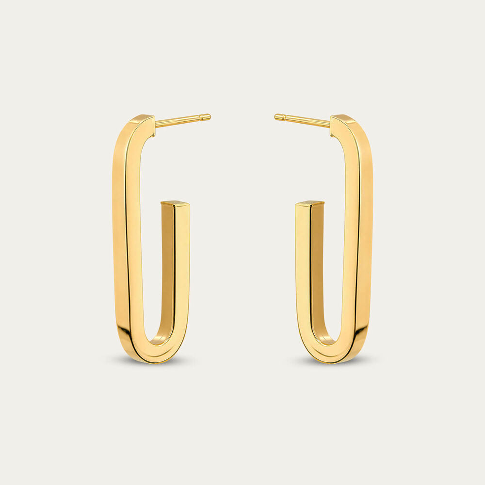 Yellow Gold Plated Steling Silver J Hoop Earrings