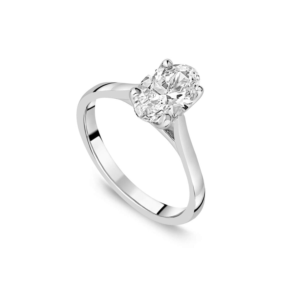 Born Platinum Lab Grown 1.20ct Oval Solitaire Diamond Ring