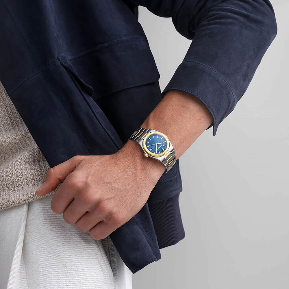 Raymond Weil A.R.T. 38mm Blue Dial Yellow Gold PVD Steel Bracelet Watch