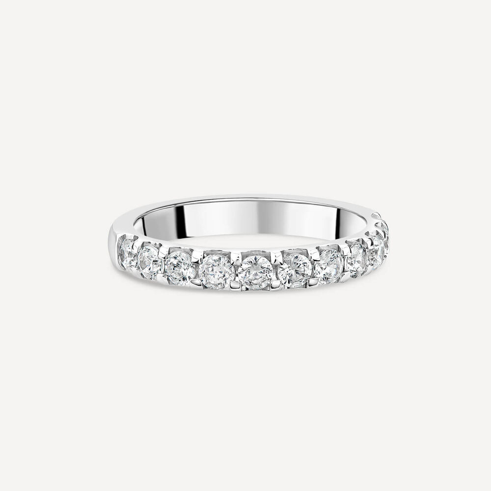 9ct White Gold 3mm 0.75ct Diamond Split Claw Wedding Ring- (Special Order) image number 2