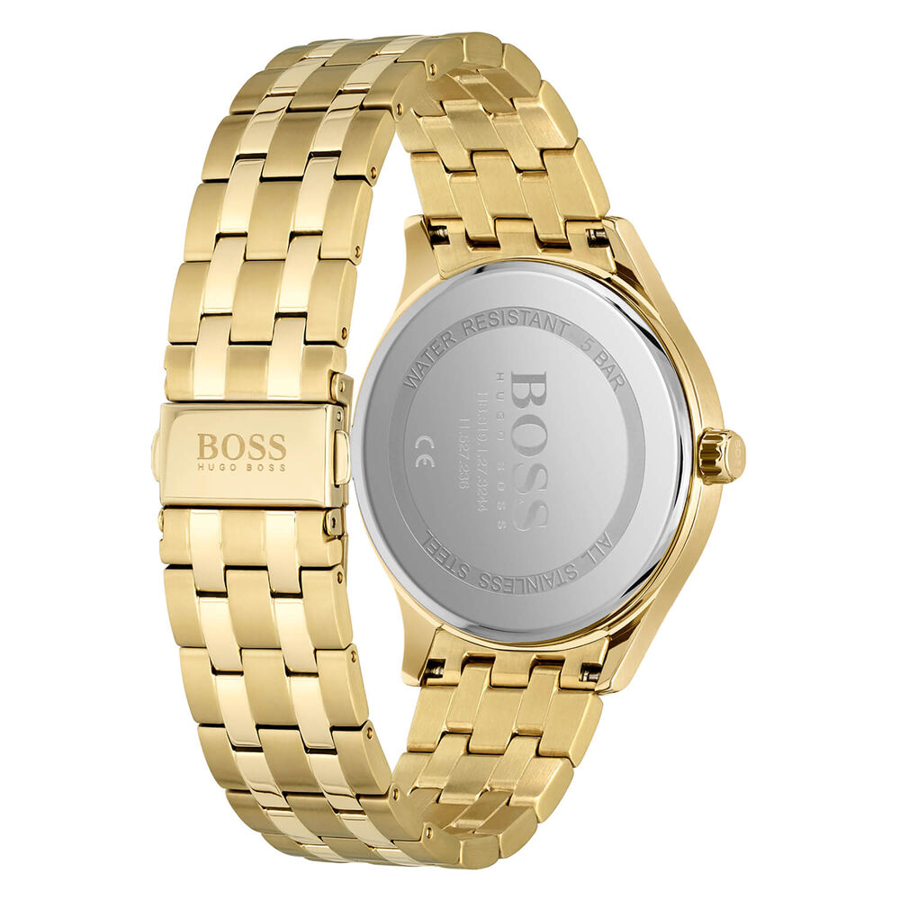 Hugo Boss Elite 41MM Black Dial Yellow Gold IP Case Bracelet Watch image number 2