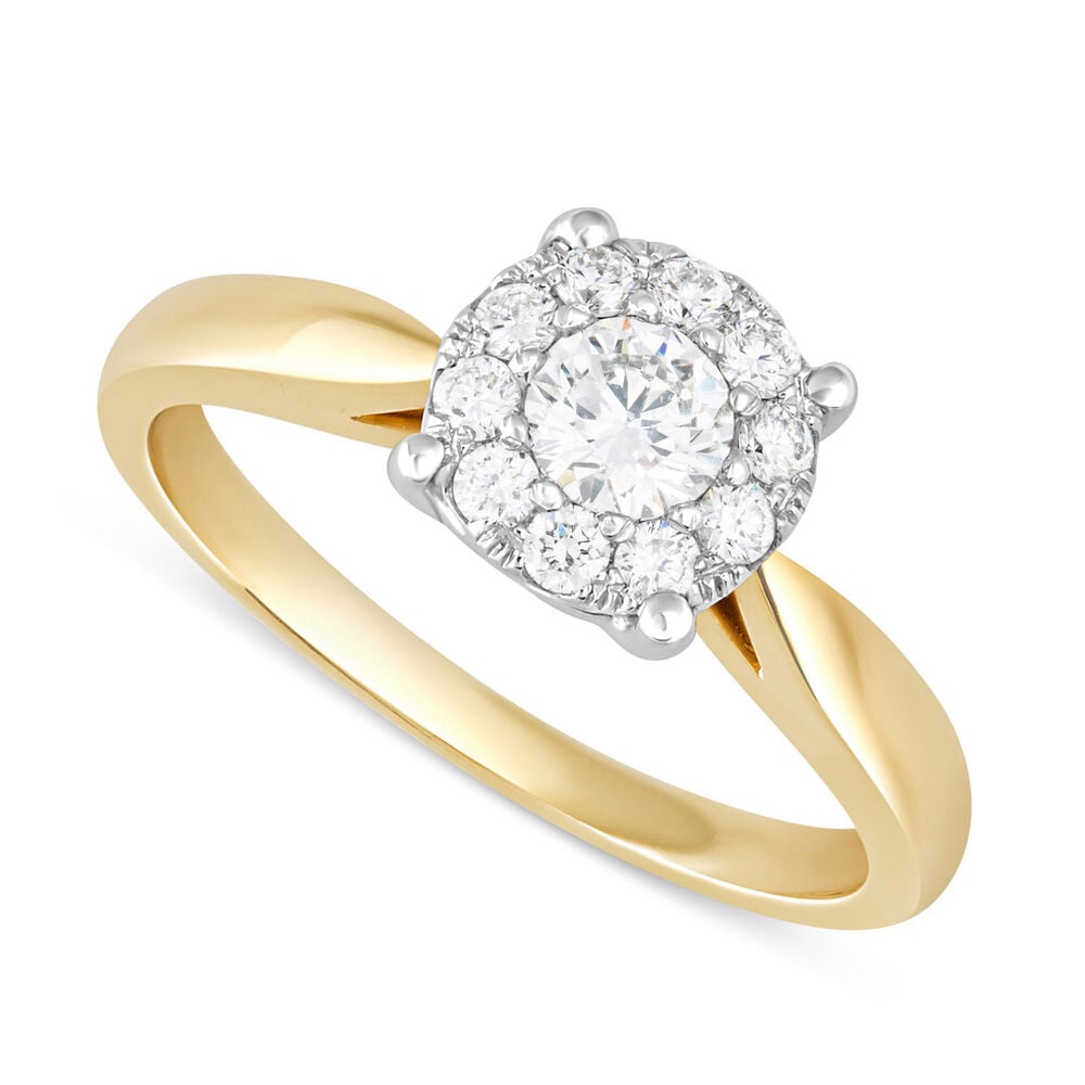 Ladies 18ct Gold Starburst Diamond Ring. image number 0