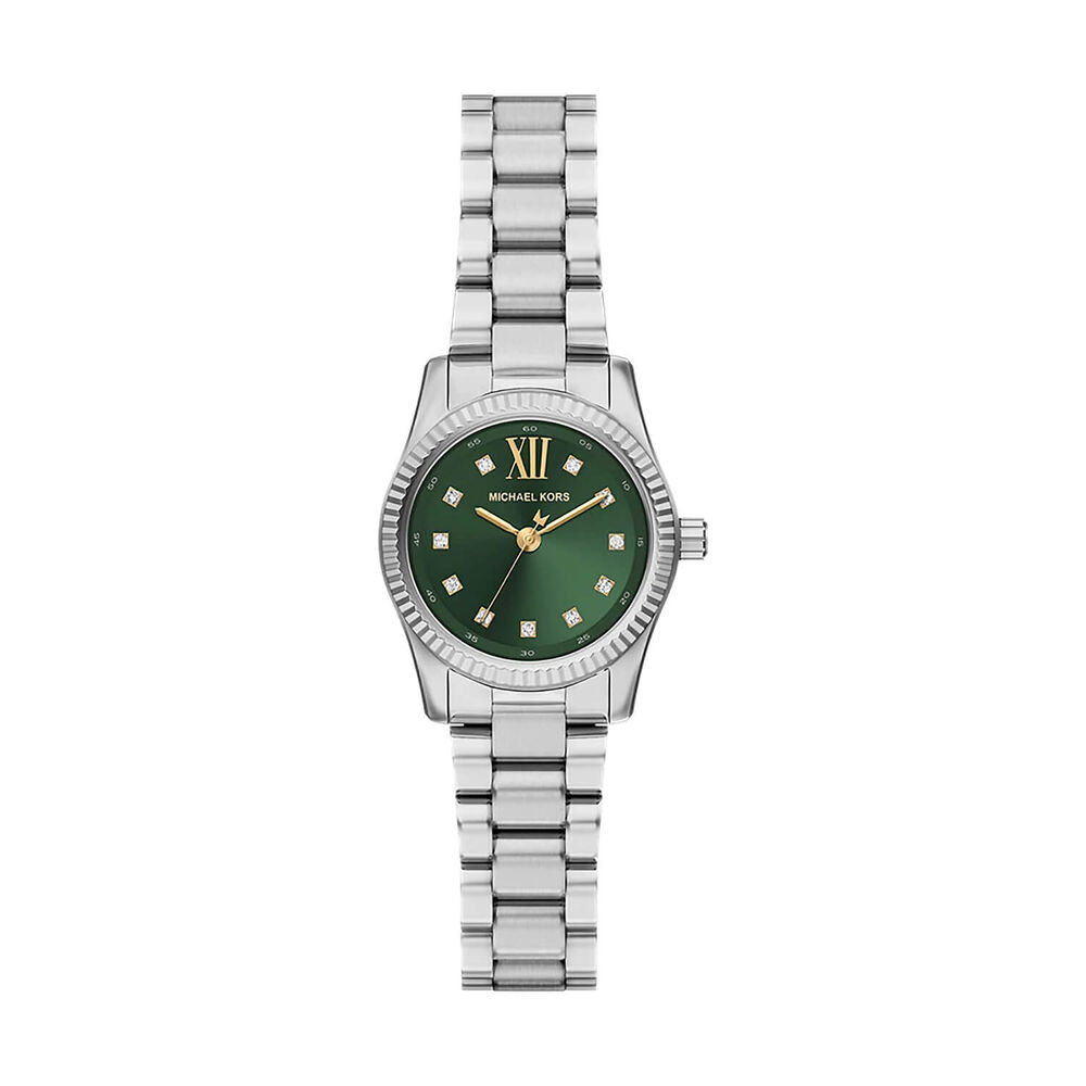 Michael Kors Petite Lexington 26mm Green Dial Stainless Steel Bracelet Watch