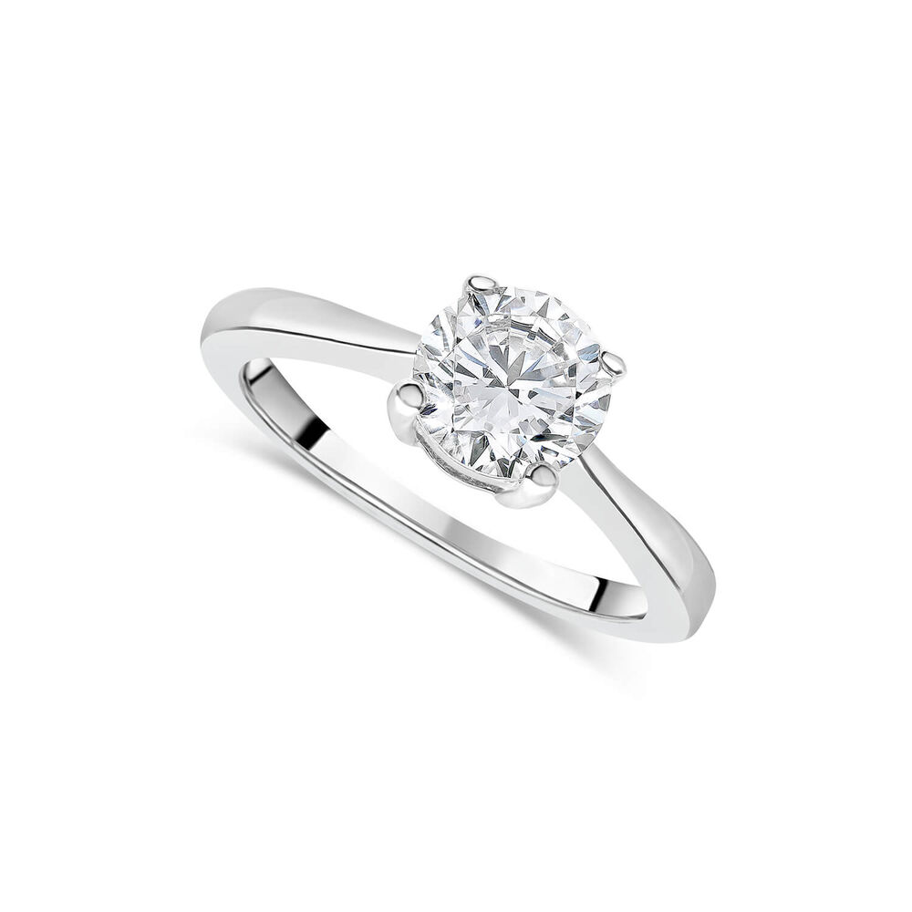 Sterling Silver Cubic Zirconia Solitaire Promise Ring image number 0