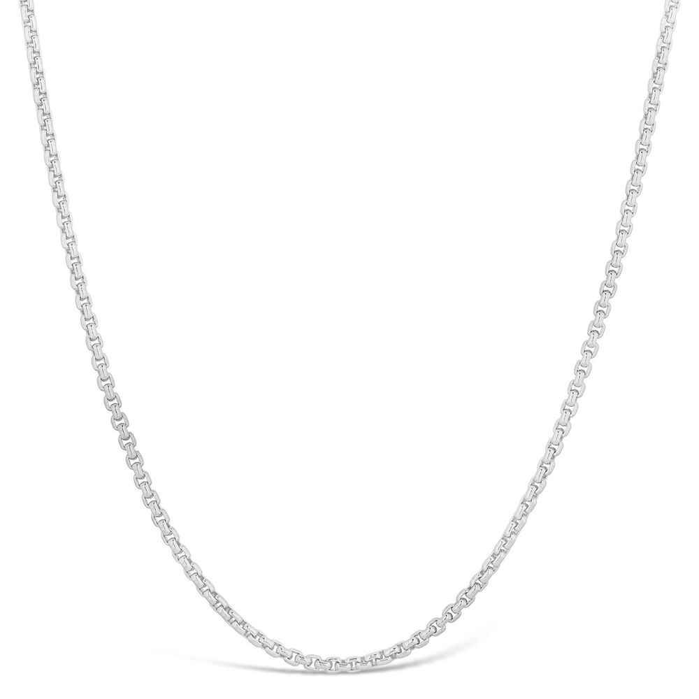 9ct White Gold Box Link Chain image number 0