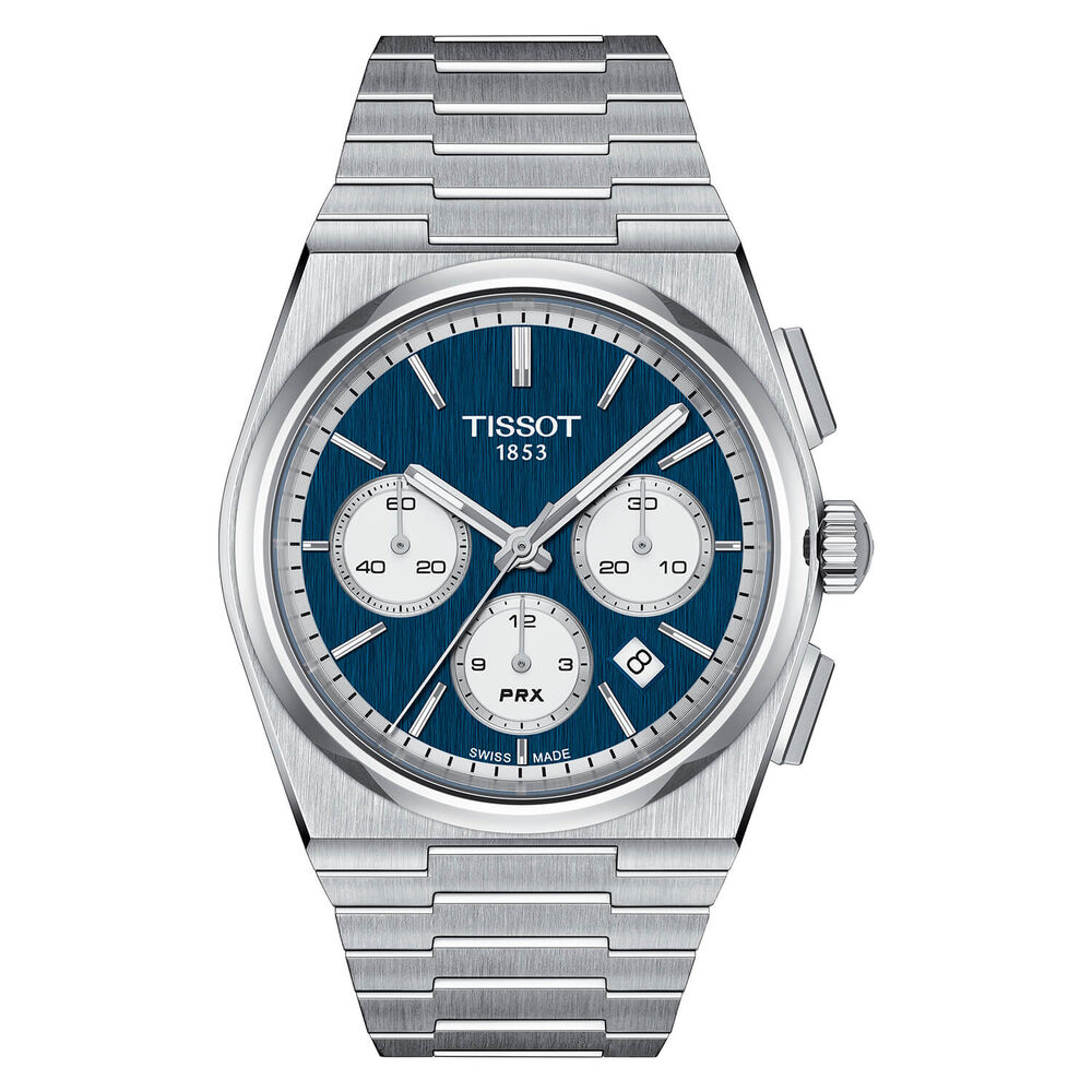 Tissot PRX Chronograph 42mm Automatic Blue Dial Steel Case Bracelet Watch image number 0
