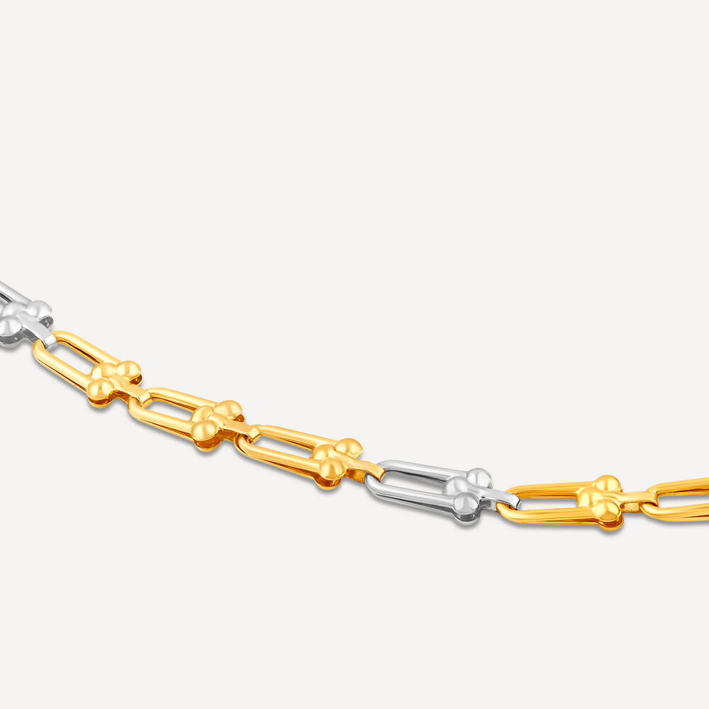 9ct Yellow & White Gold Stirrup Bracelet image number 2