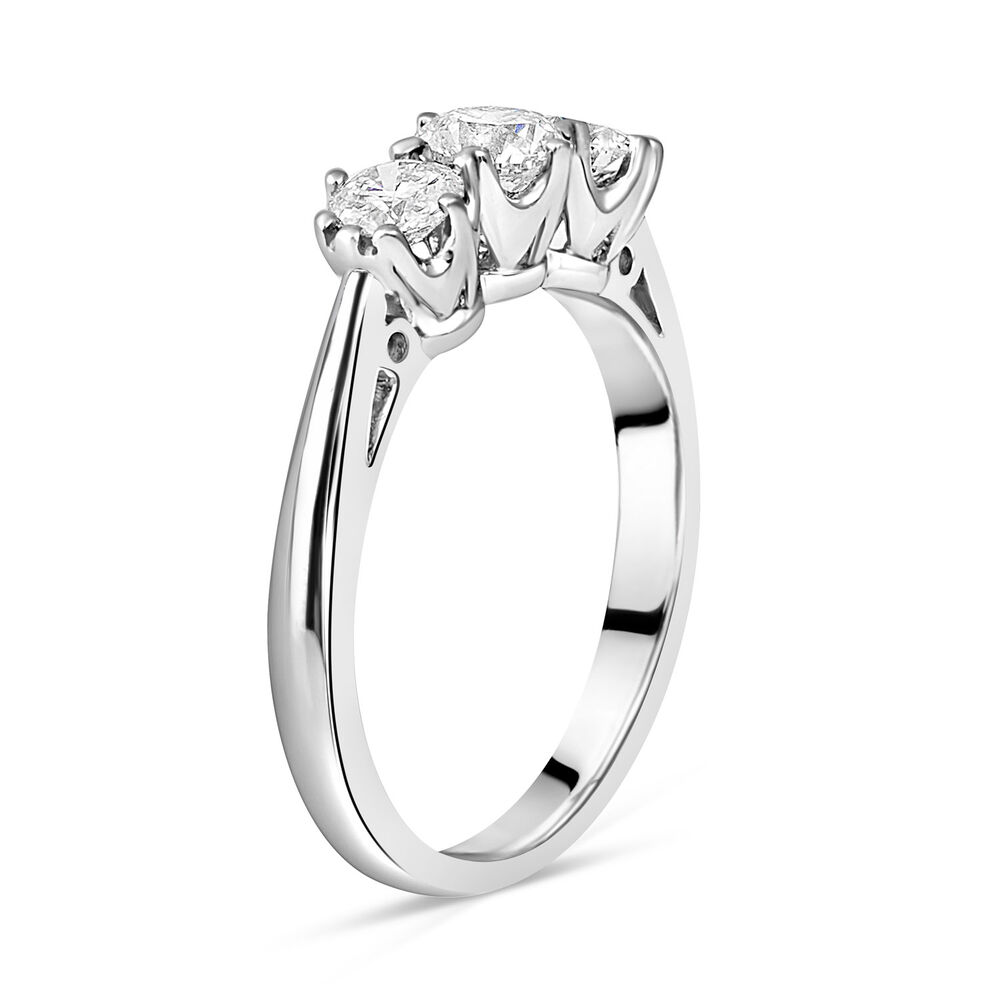 18ct White Gold 3 Stone Engagement Ring image number 3