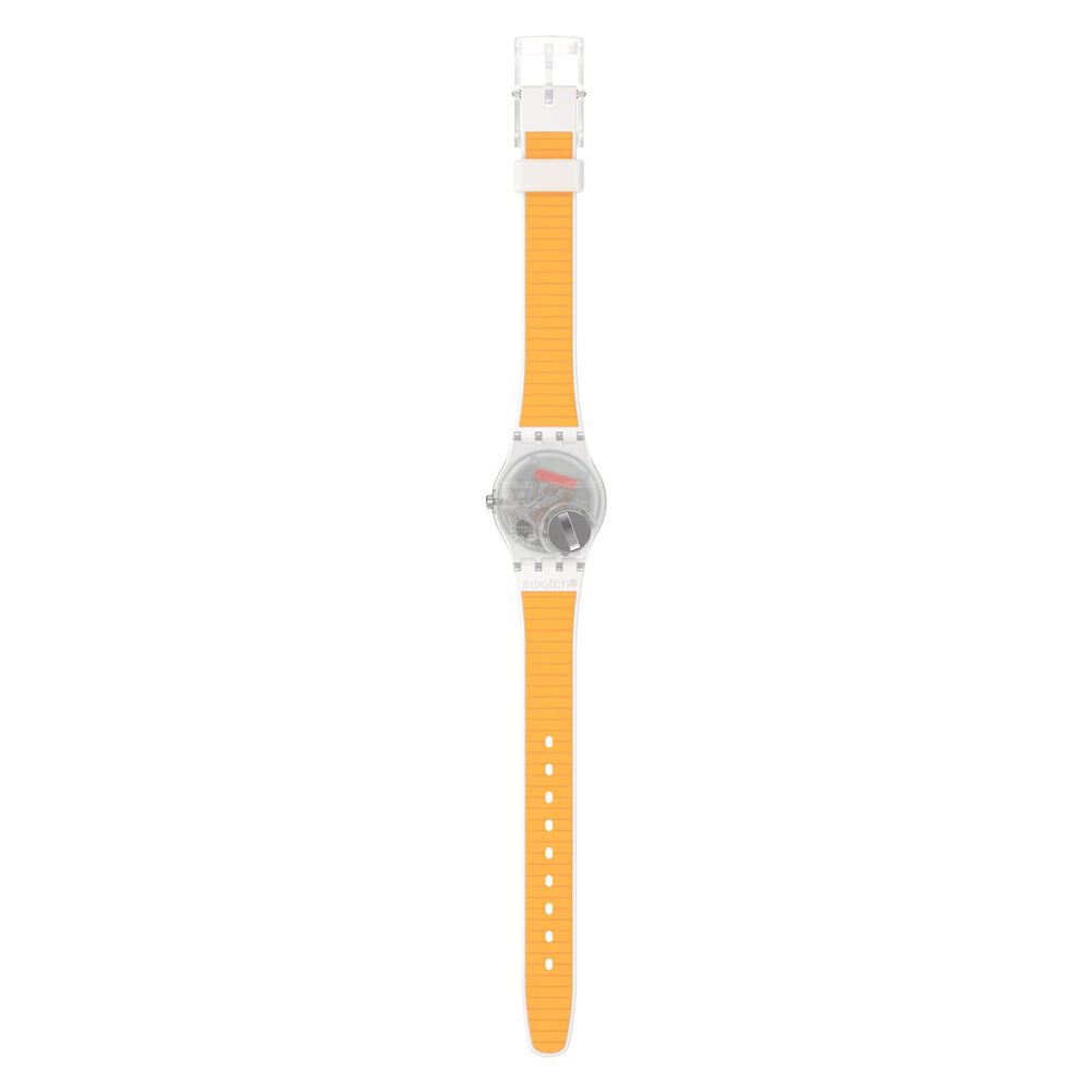 Swatch The Gold Within You 25mm Blue Dial White Strap Watch image number 3