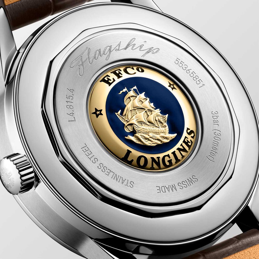 Longines Flagship Heritage Men's Steel Case Alligator Strap Watch image number 2