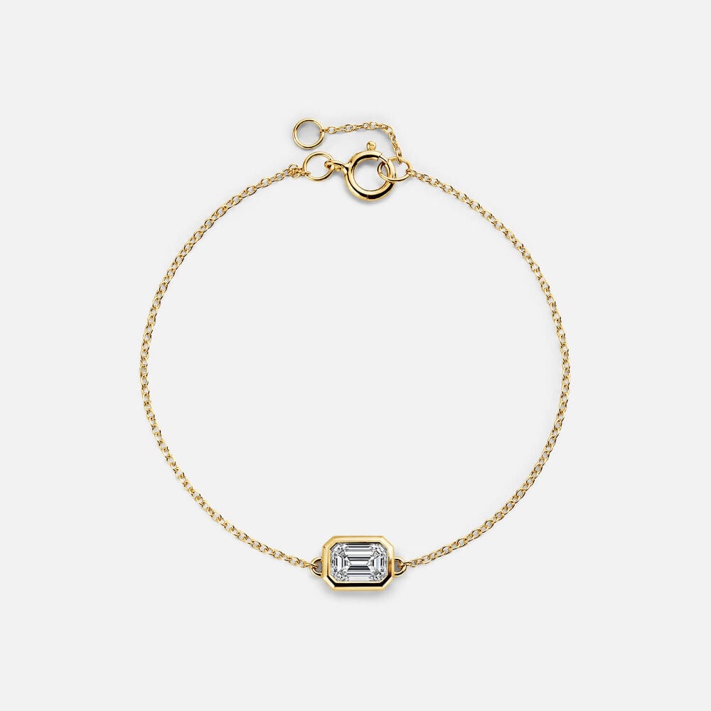 Born Contour 9ct Yellow Gold 0.30ct Emerald Lab Grown Diamond Bracelet