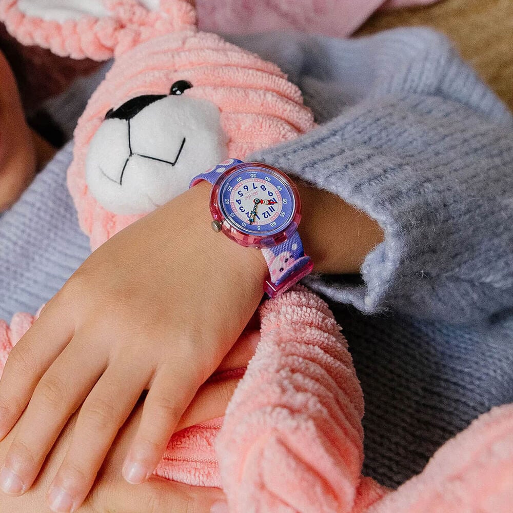 FLIK FLAK Peek-A-Bunny 31.85mm Purple Dial Quartz Kids Watch image number 3
