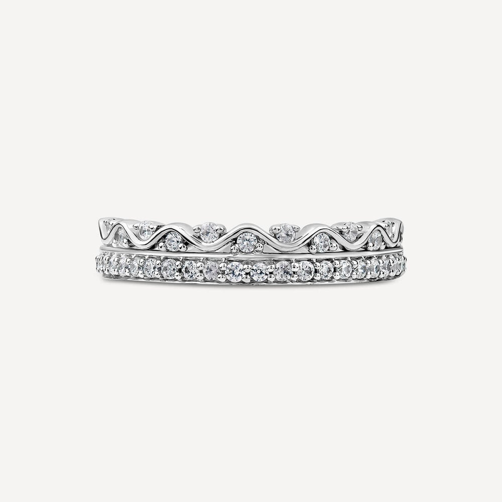 9ct White Gold 0.25ct Diamond Pave Wedding Ring