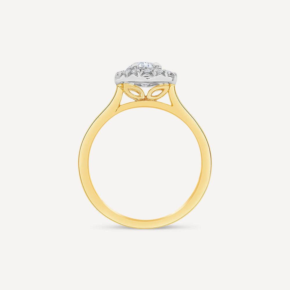 Born 18ct Yellow Gold 1.20ct Lab Grown Oval Halo Diamond Ring