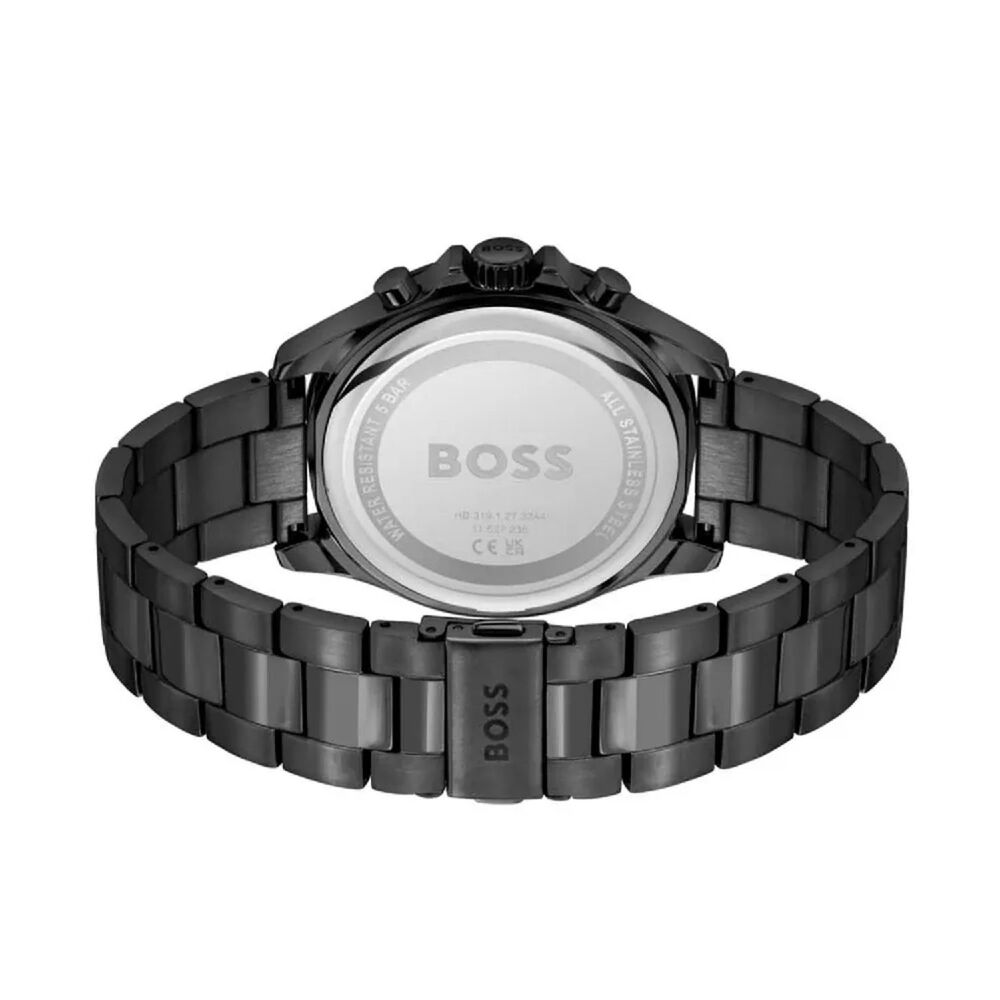 BOSS Troper 44mm Grey Chrono Black IP Case & Bracelet Watch image number 2