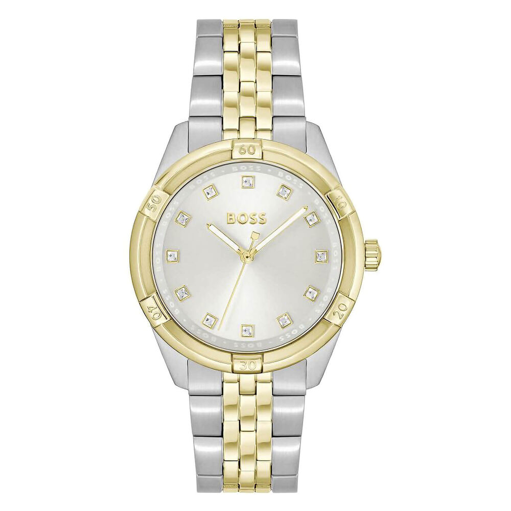 BOSS Rhea 36mm Silver Dial Yellow Gold  & Steel Bracelet Watch