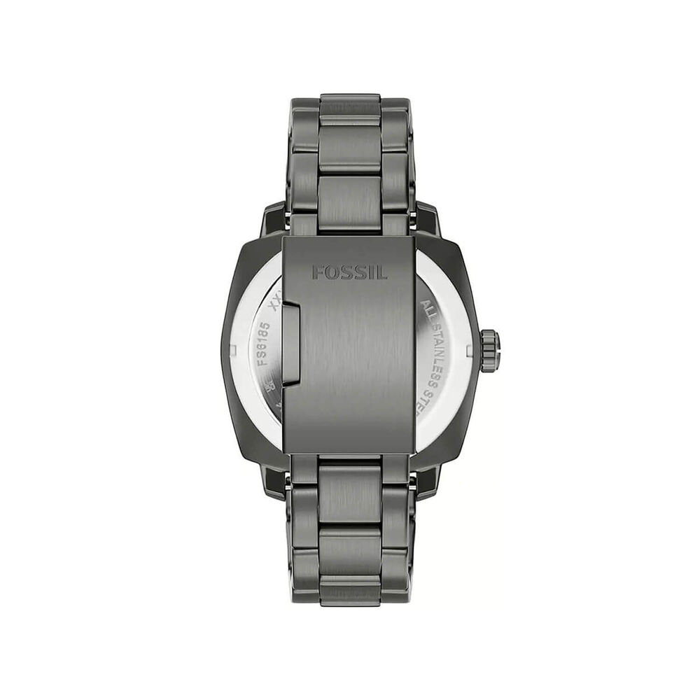 Fossil Machine 41mm Black Dial Smoke Steel Bracelet Watch