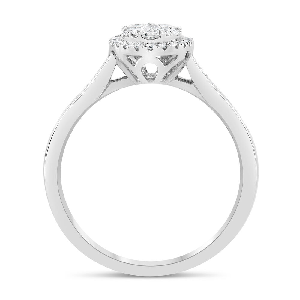 18ct White Gold 0.50ct Diamond Oval & Shoulders Ring image number 2