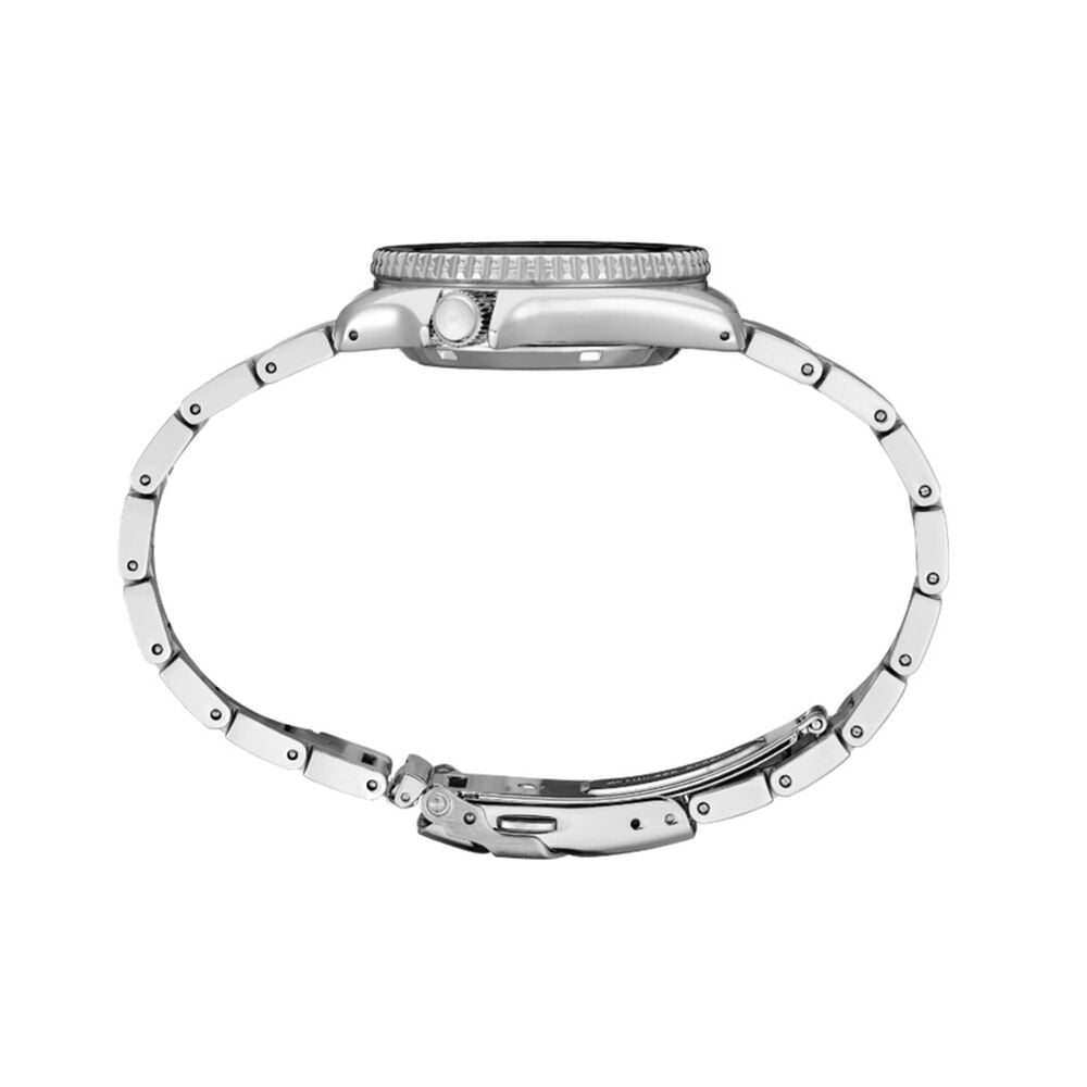 Seiko 5 Sports x Pink Panther Limited Edition 38mm Pink Dial Steel Bracelet Watch image number 3