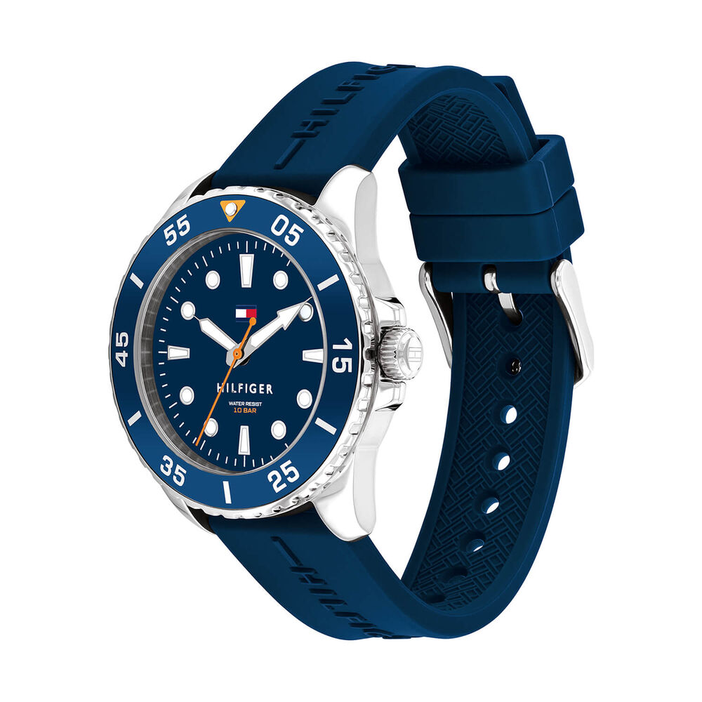 Tommy Hilfiger Boys 36mm Blue Dial Silicone Strap Watch
