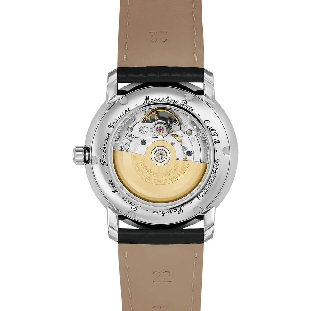 Frederique Constant Classics Heart Beat Moonphase Date 40mm Silver Dial Leather Strap Watch image number 2