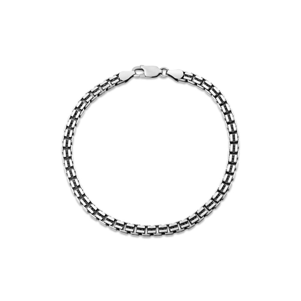 Sterling Silver Oxidised Box Bracelet