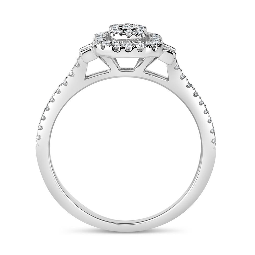18ct White Gold 0.37ct Diamond Double Halo Ring image number 2