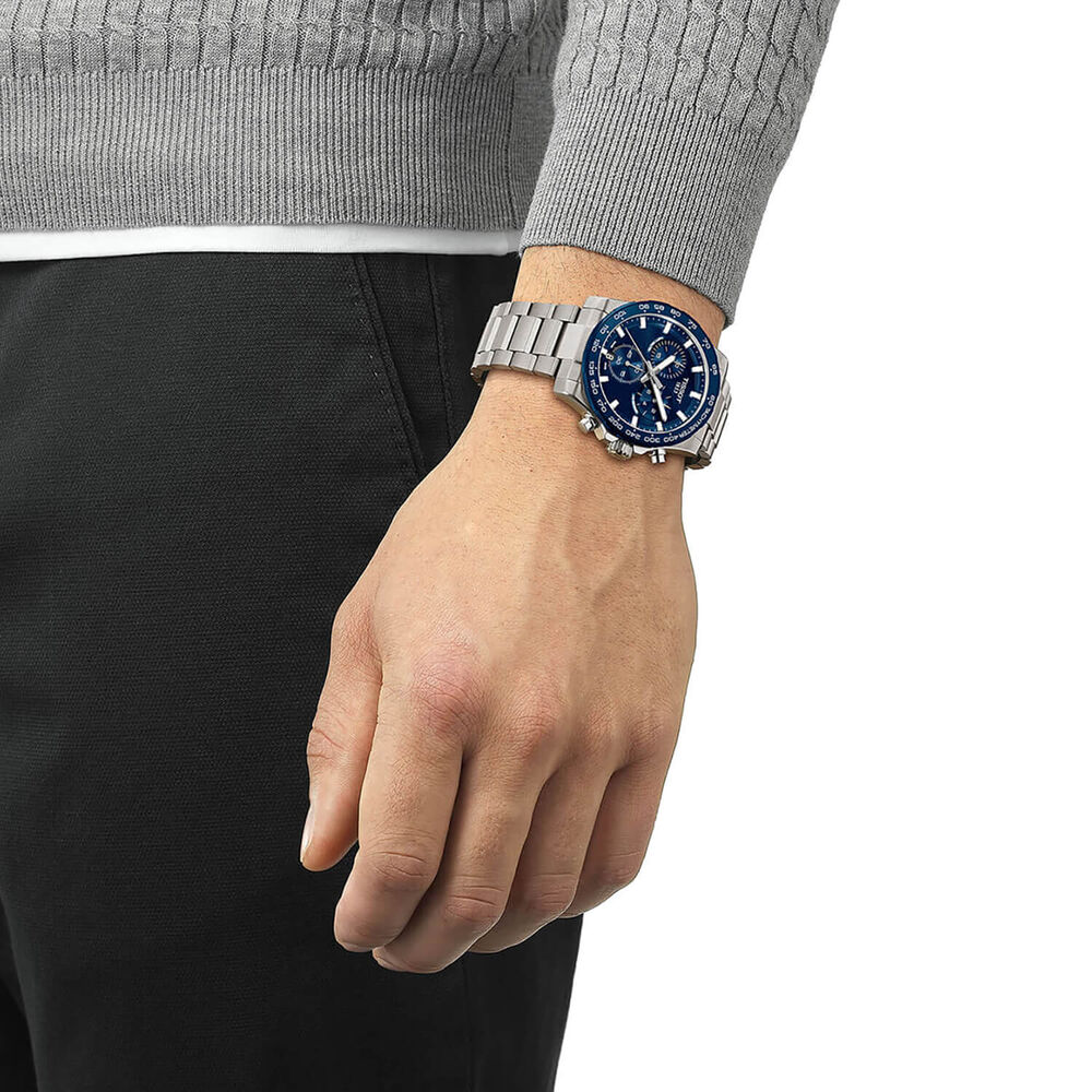 Tissot Supersport Chrono 42mm Blue Dial Steel Bracelet Watch