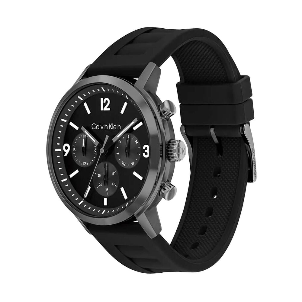 Calvin Klein Gauge 44mm Black Dial Rubber Strap Watch image number 1